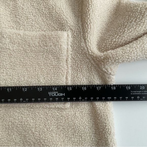 Abercrombie & Fitch Kids Sherpa Shacket 13/14 Cream Buttons Fleece Chore Shirt - Picture 5 of 8